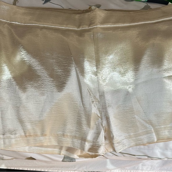 S’EDGE “Joan” Poly Blouse Size L NWT Matching Short XL bone/ cream color NWT - Picture 3 of 6